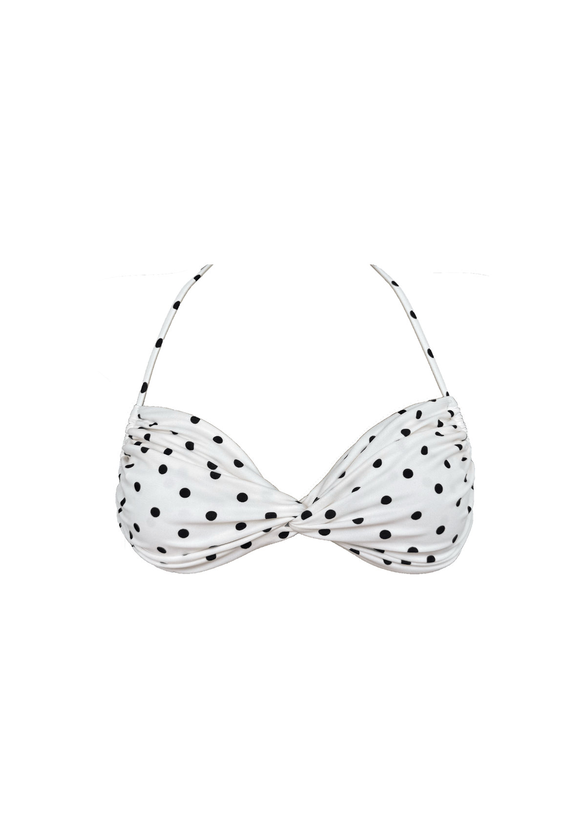 Della White Polka Dot - Halter Bikini Top