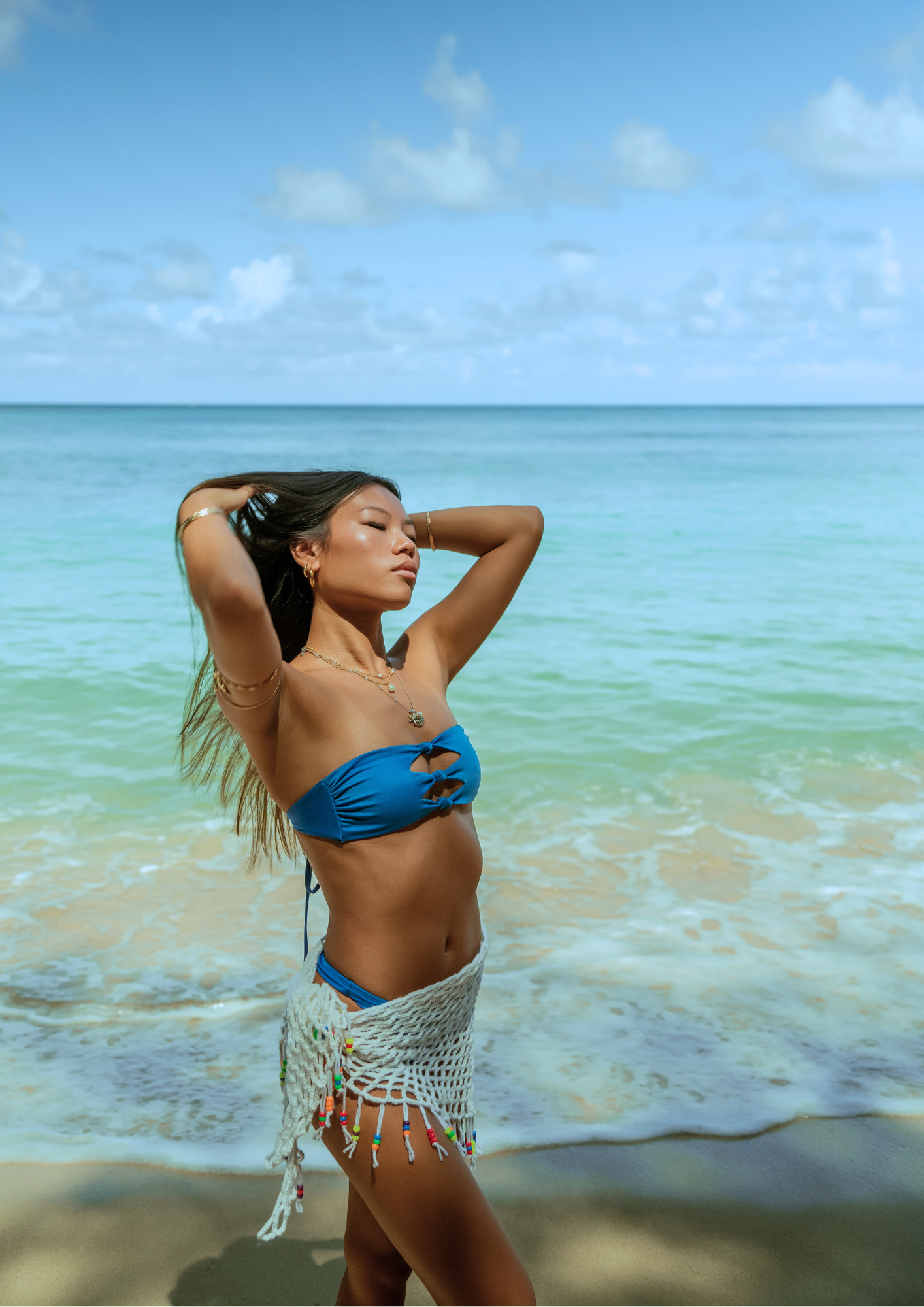 Hailee Ocean - Triple Knotted Bandeau Bikini Top