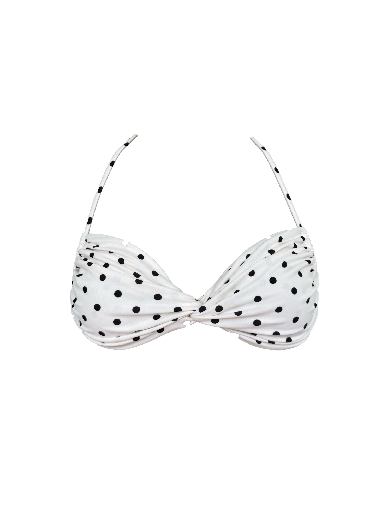 Della White Polka Dot - Halter Bikini Top