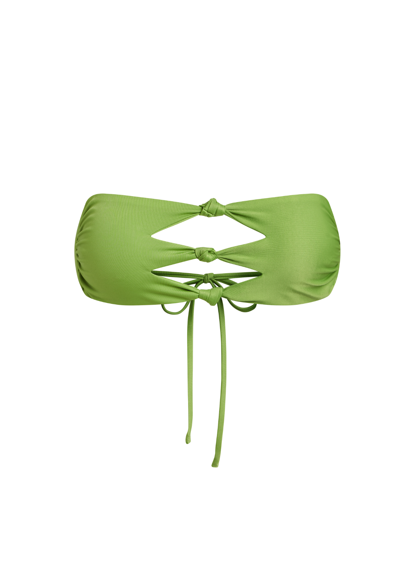 Hailee Pistachio - Triple Knotted Bandeau Bikini Top