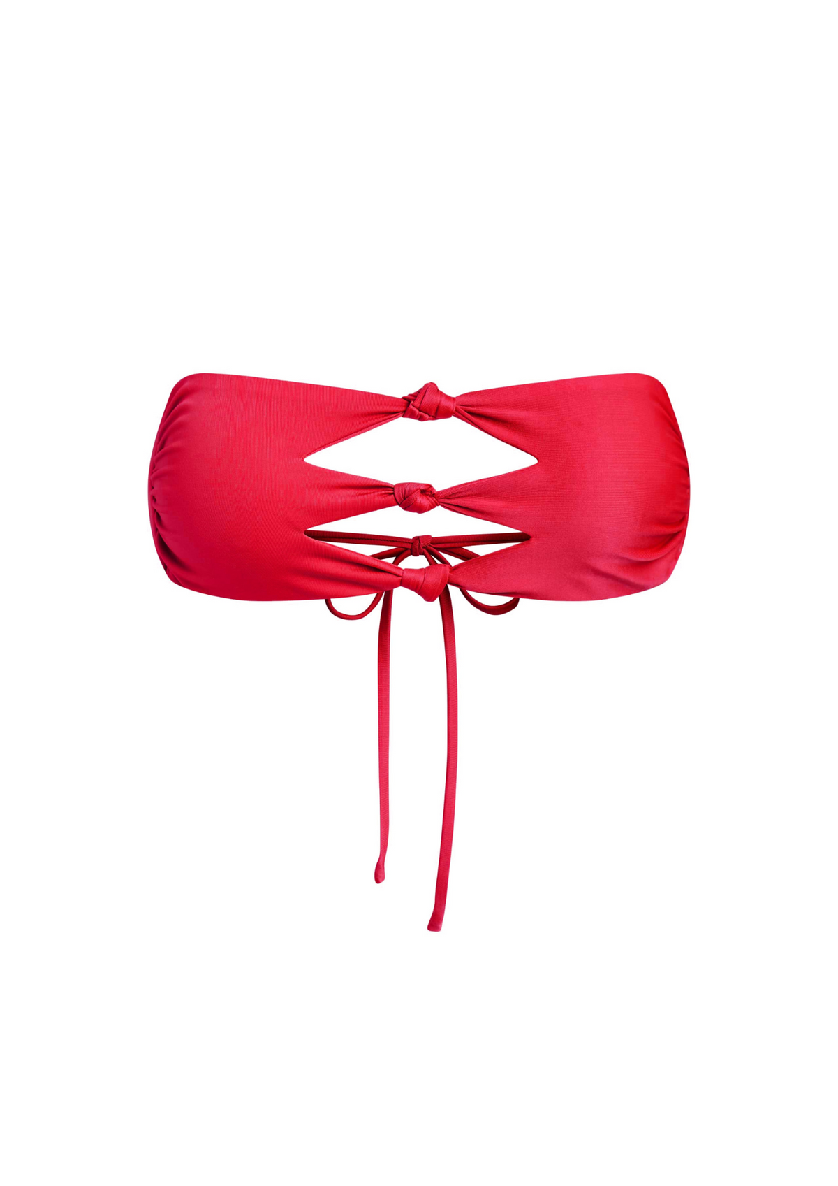 Hailee Flame - Triple Knotted Bandeau Bikini Top
