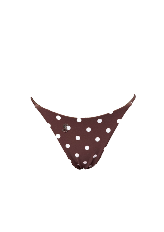 Viola Brown Polka Dot - Thong Bikini Bottom