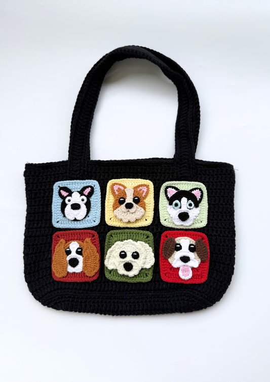 SB25 - Dog Shoulder Crochet Bag