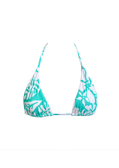 Isla Aqua Flower - Triangle Bikini Top
