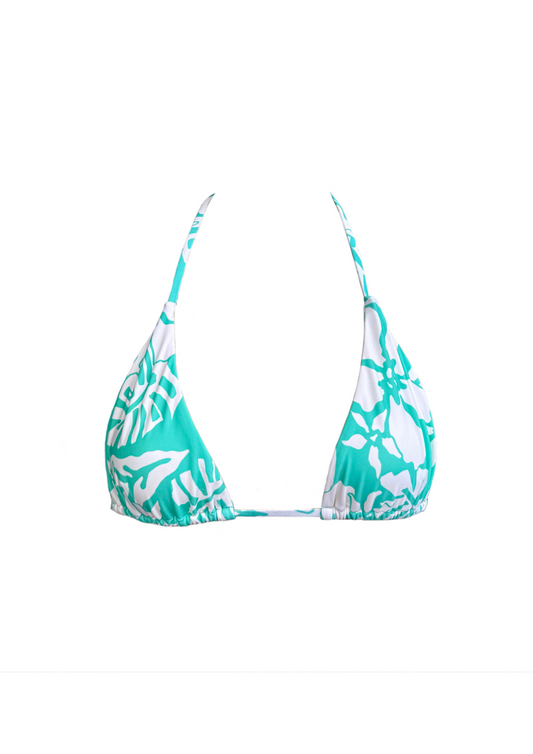 Isla Aqua Flower - Triangle Bikini Top