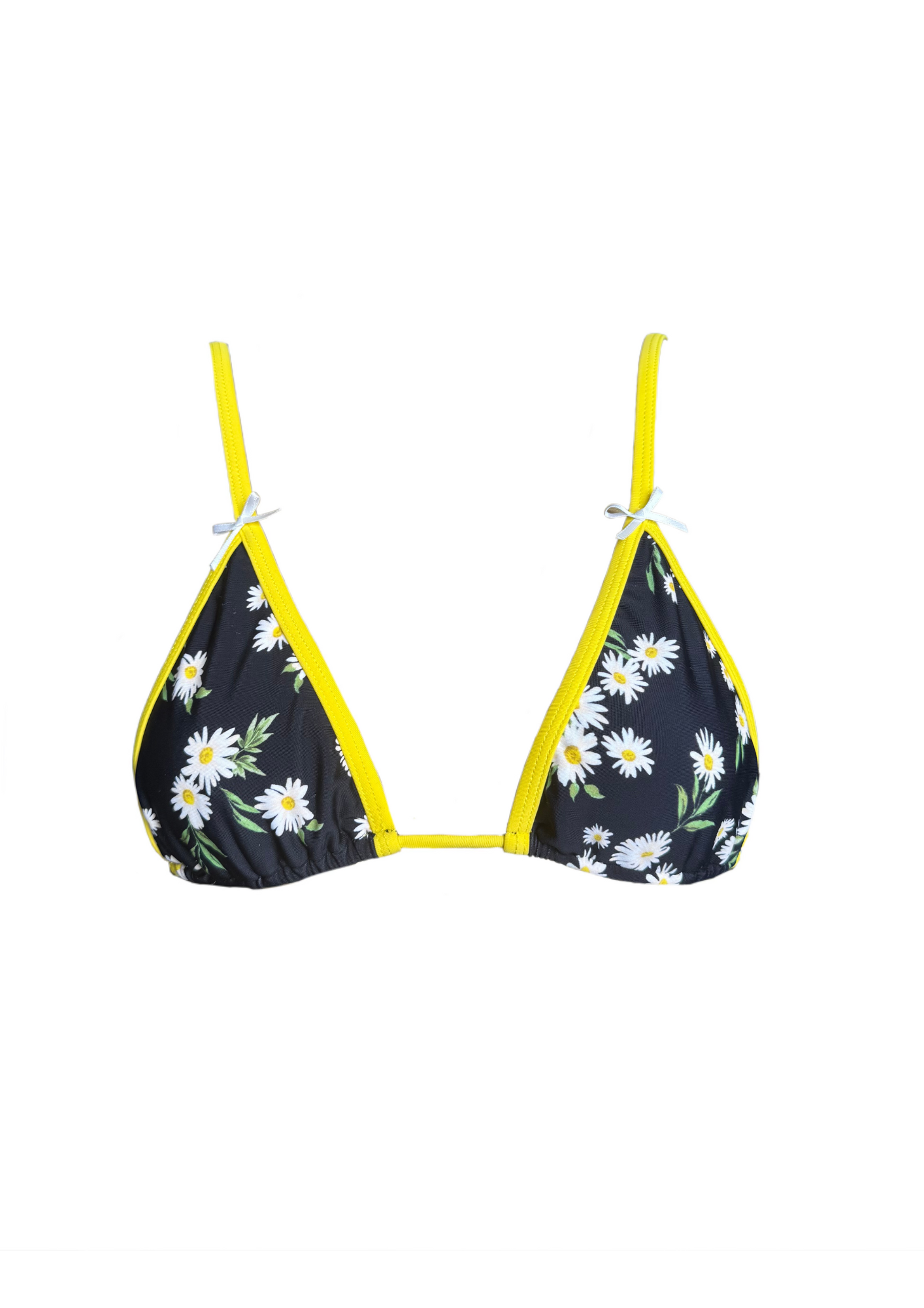June Black Daisy - Triangle Bikini Top