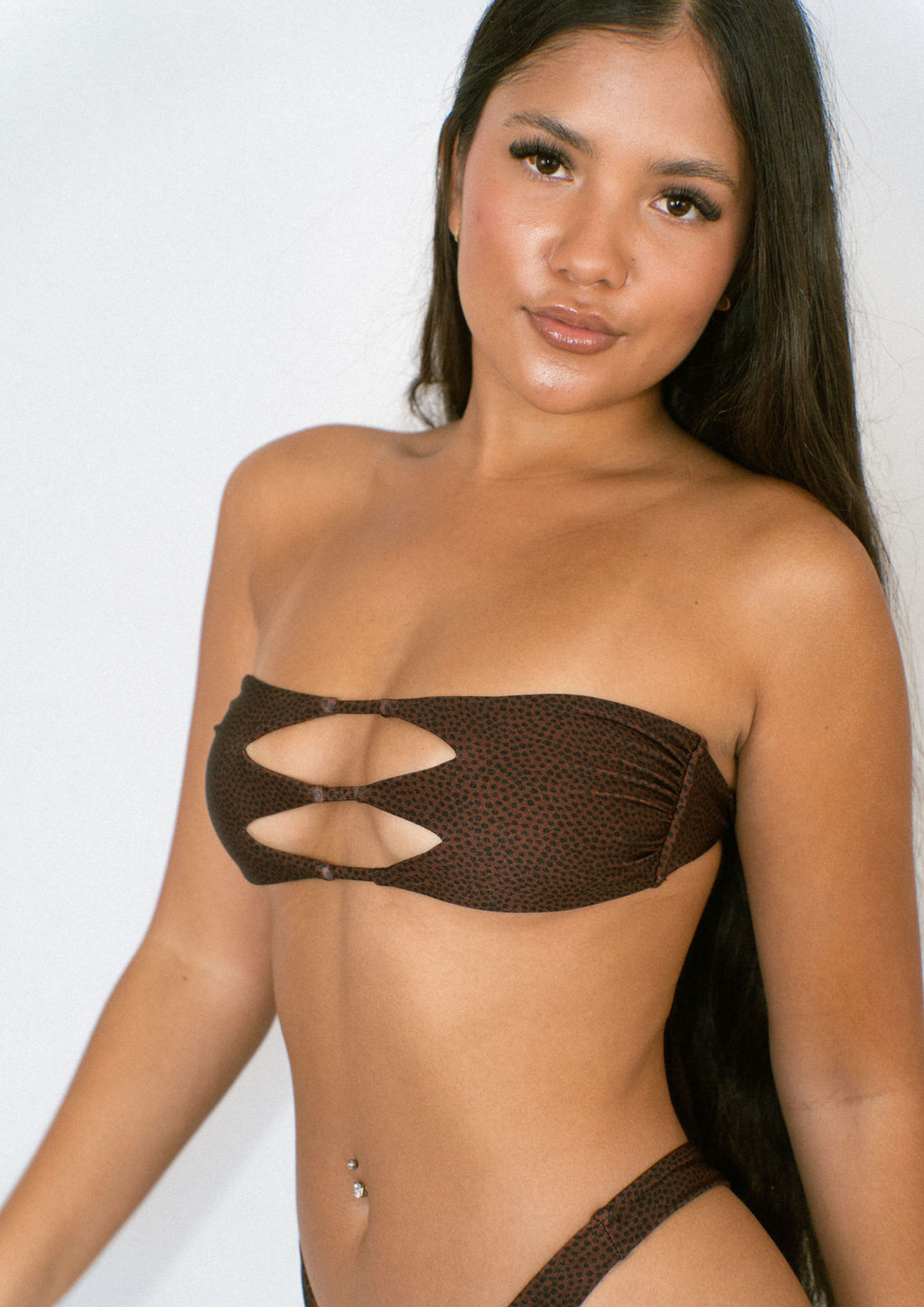 Bam Brownie - Cut-Out Bandeau Bikini Top