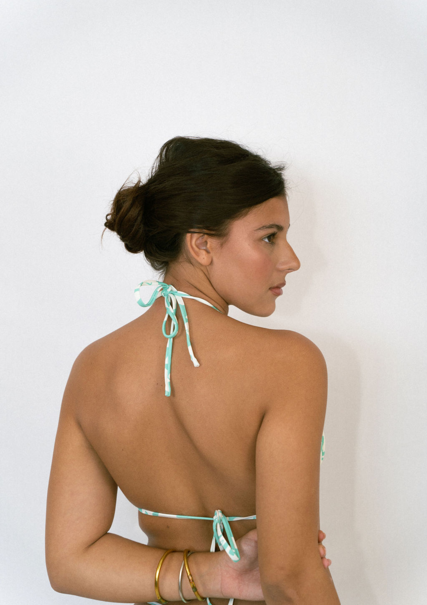 Isla Aqua Flower - Triangle Bikini Top