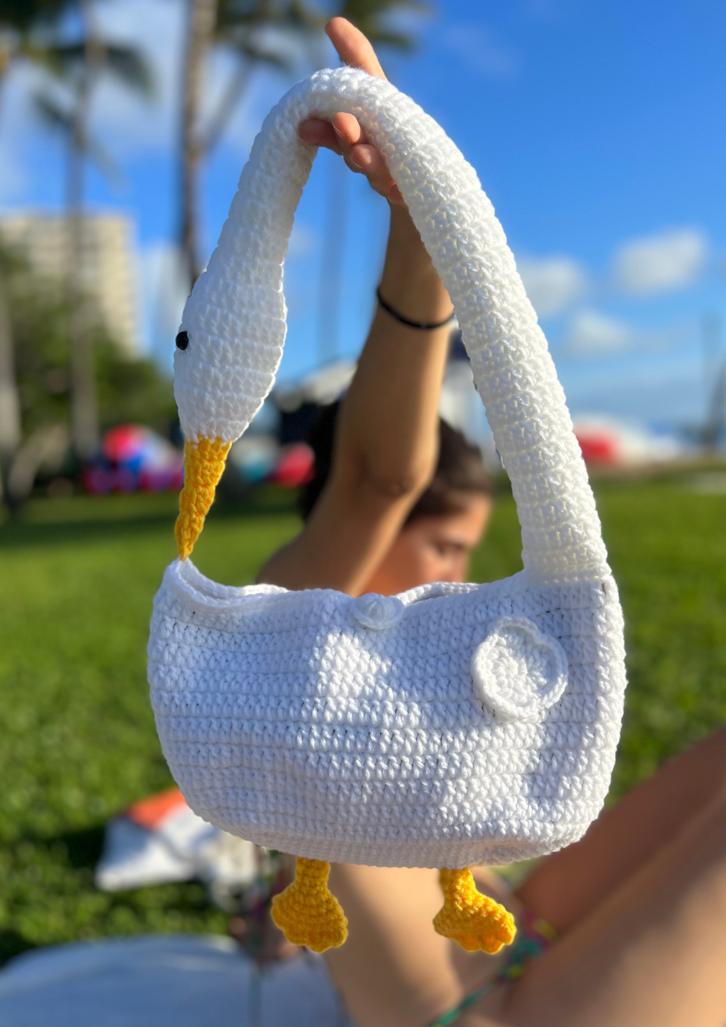 SB07 Tiffany the Swan - Crochet Bag