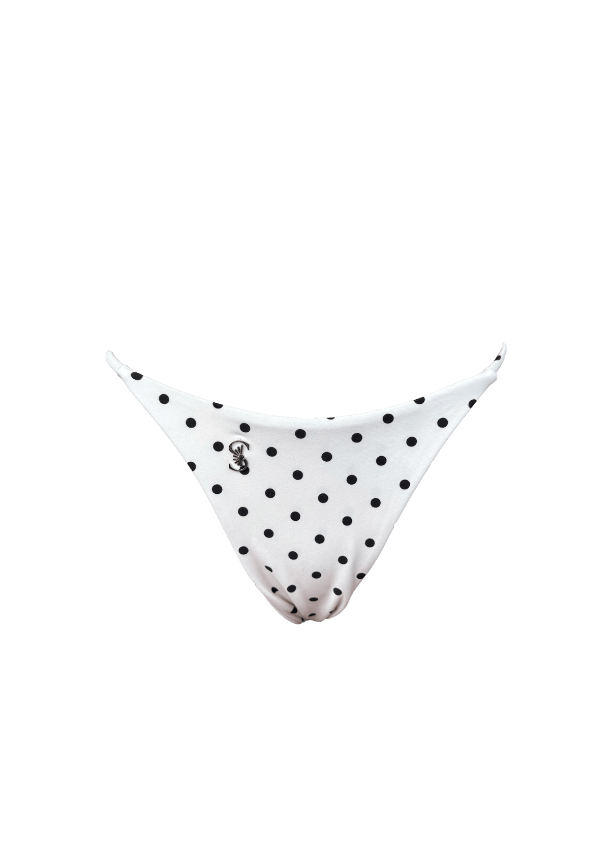 Viola White Polka Dot - Thong Bikini Bottom