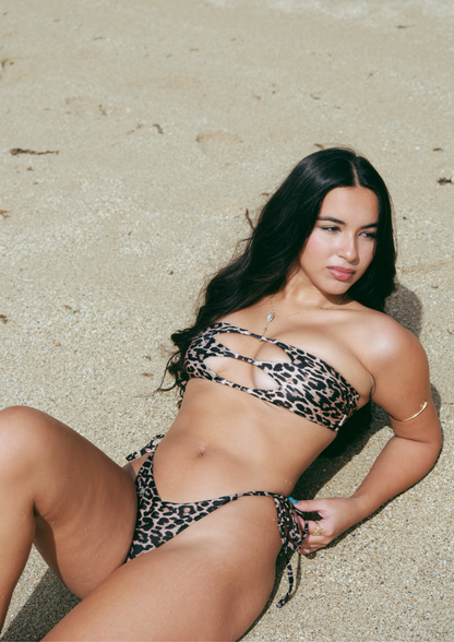 Bella Leopard - Tide Side Thong Bikini Bottom