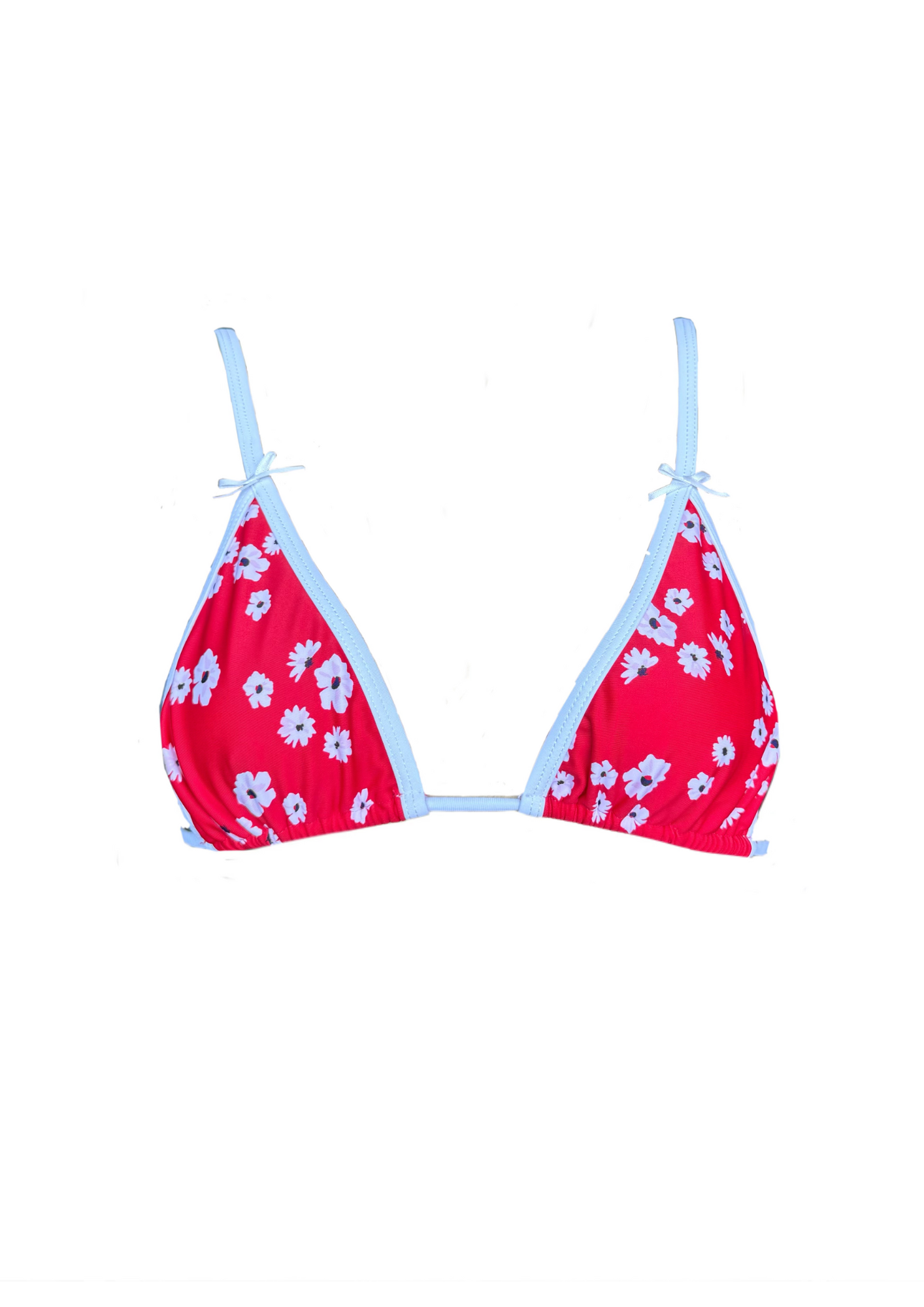 June Red Daisy - Triangle Bikini Top
