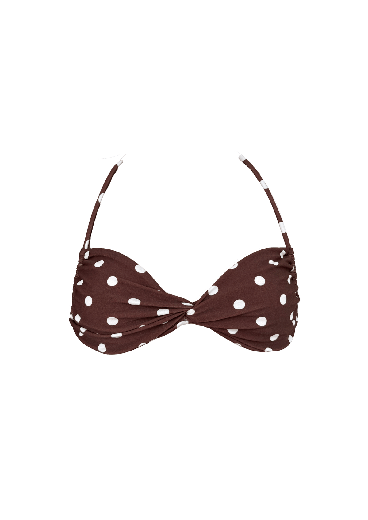 Della Brown Polka Dot - Halter Bikini Top