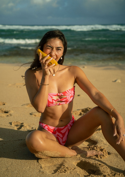 Jayla Pink Flower - Thong Bikini Bottom