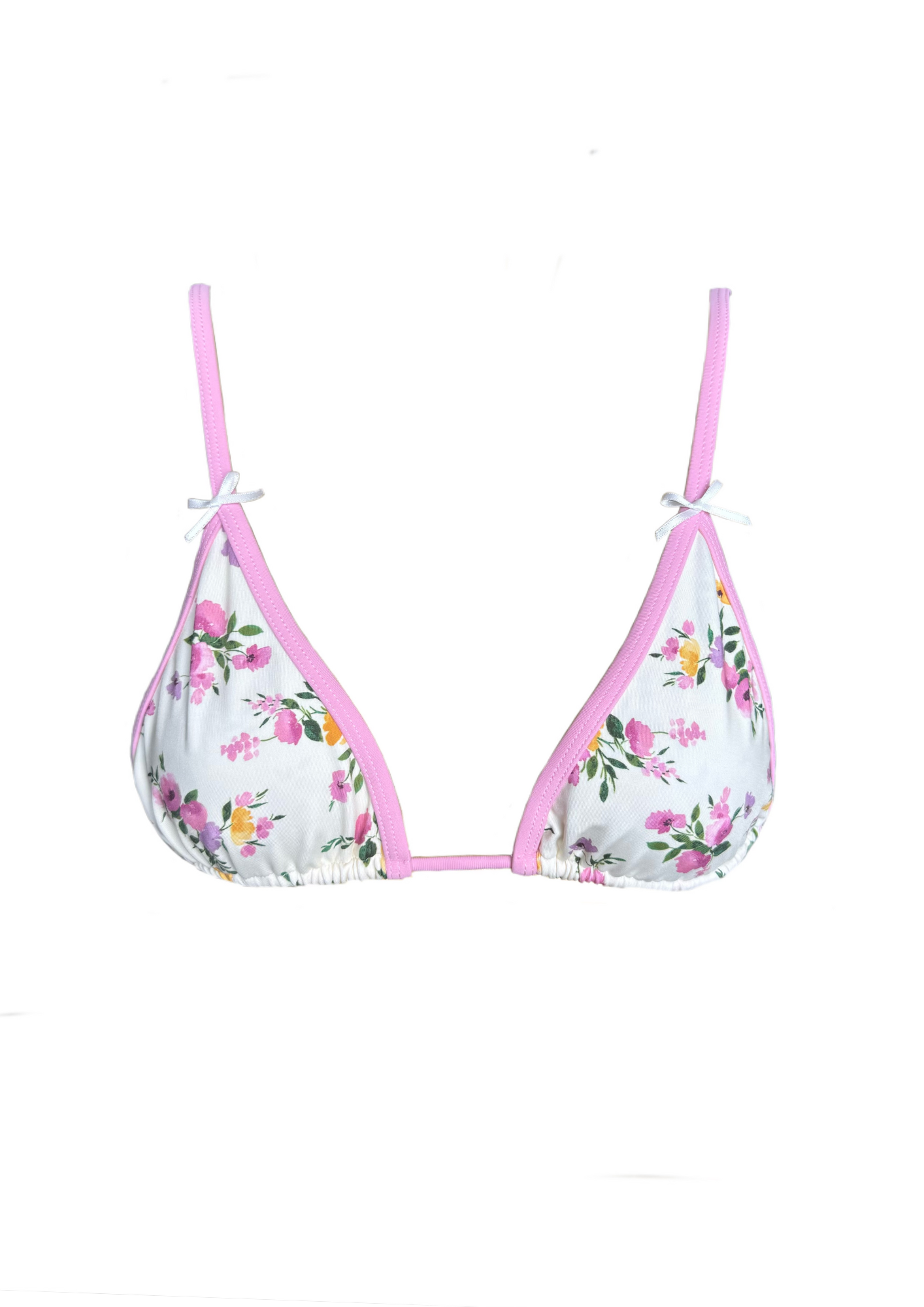 June Pink Garden - Triangle Bikini Top