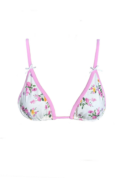 June Pink Garden - Triangle Bikini Top