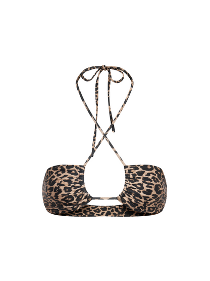 Stella Leopard - Halter Bikini Top