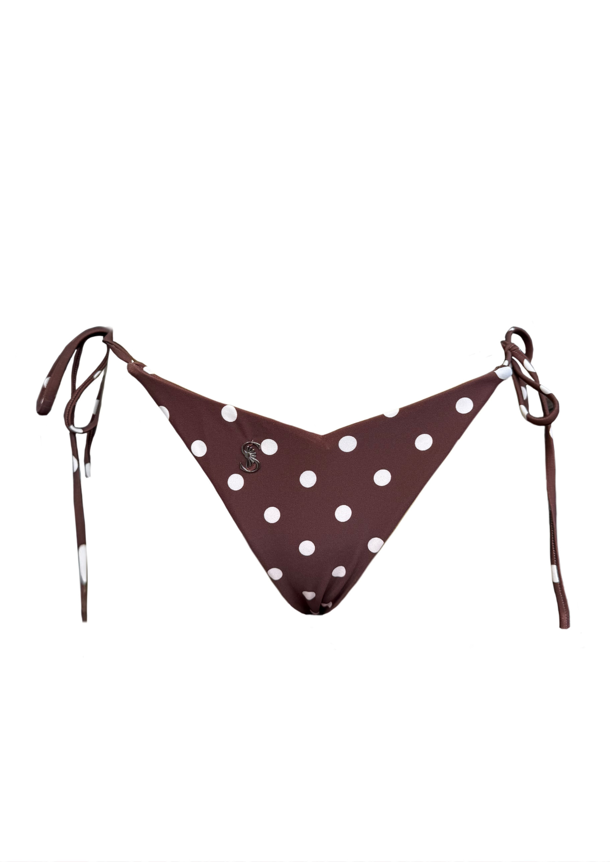 Bella Brown Polka Dot - Tide Side Thong Bikini Bottom