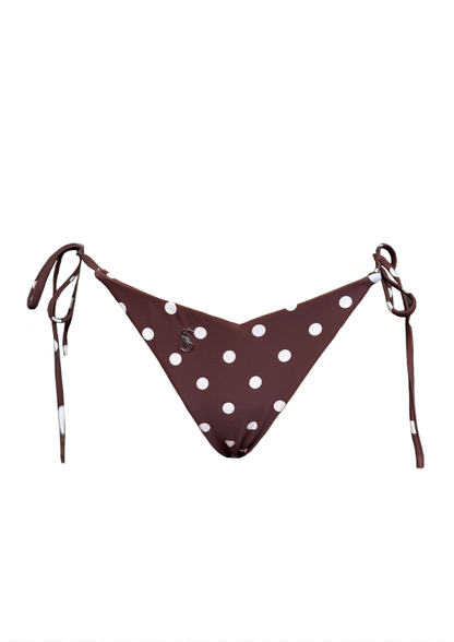Bella Brown Polka Dot - Tide Side Thong Bikini Bottom