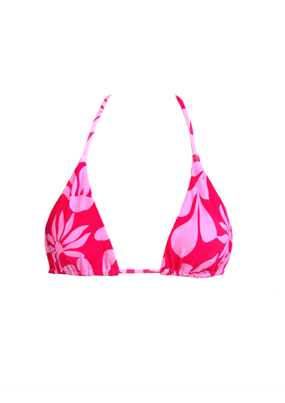 Isla Pink Flower - Triangle Bikini Top