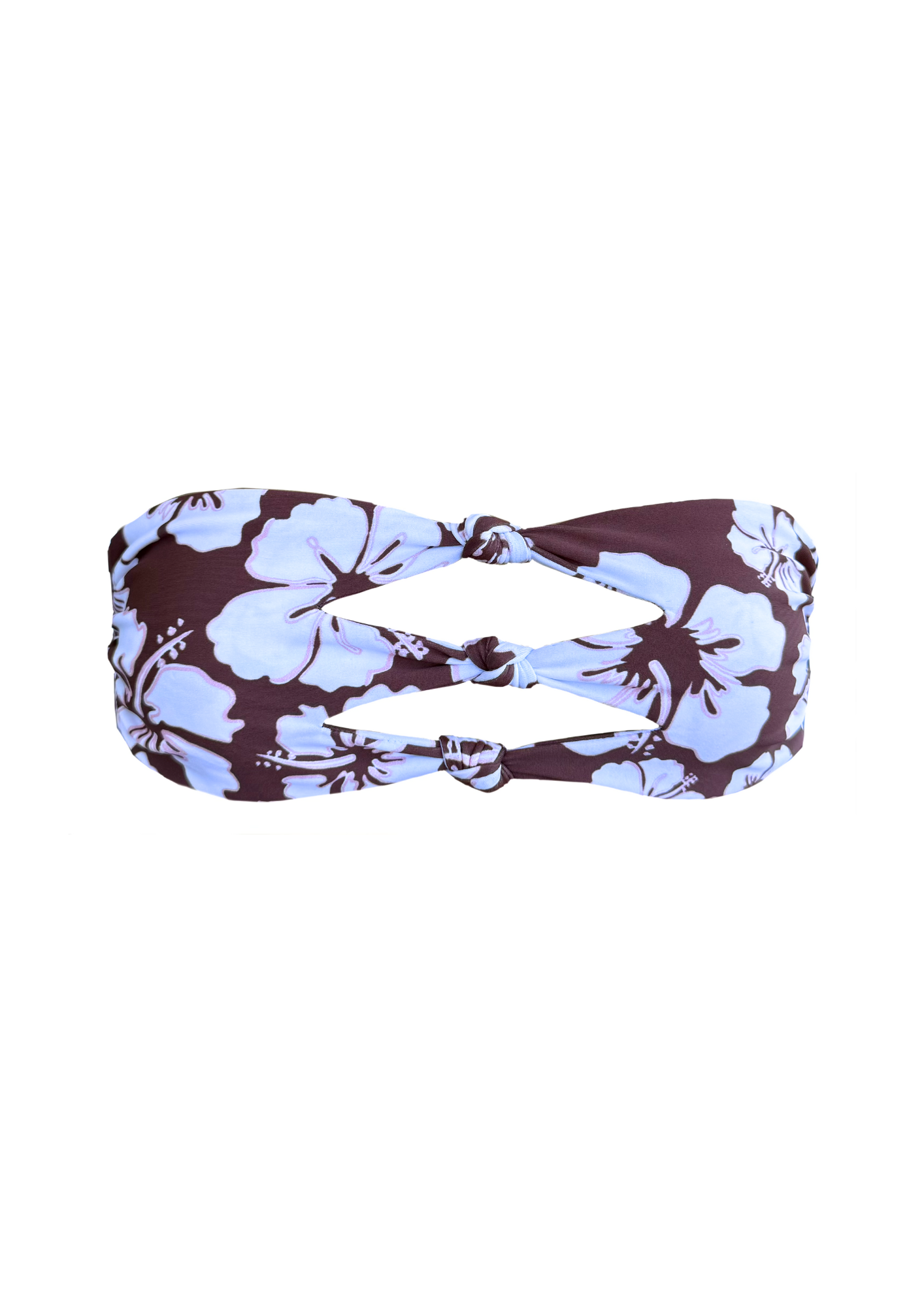 Hailee Choco Flower - Triple Knotted Bandeau Bikini Top