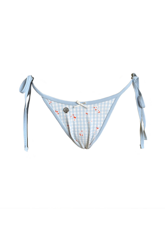 Raya Blue Gingham - Tie Side Bikini Bottom