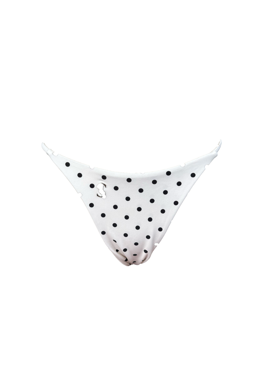 Viola White Polka Dot - Thong Bikini Bottom
