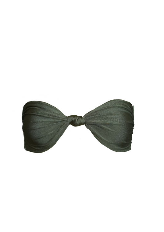 Lena Olive - Knotted Bandeau Bikini Top