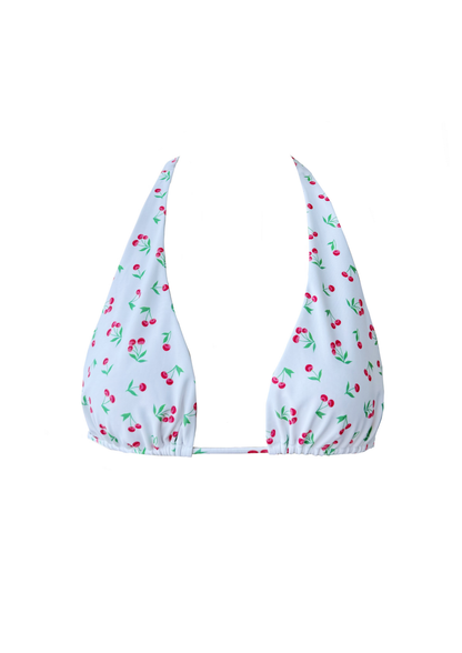 Amanda White Cherry - Halter Bikini Top